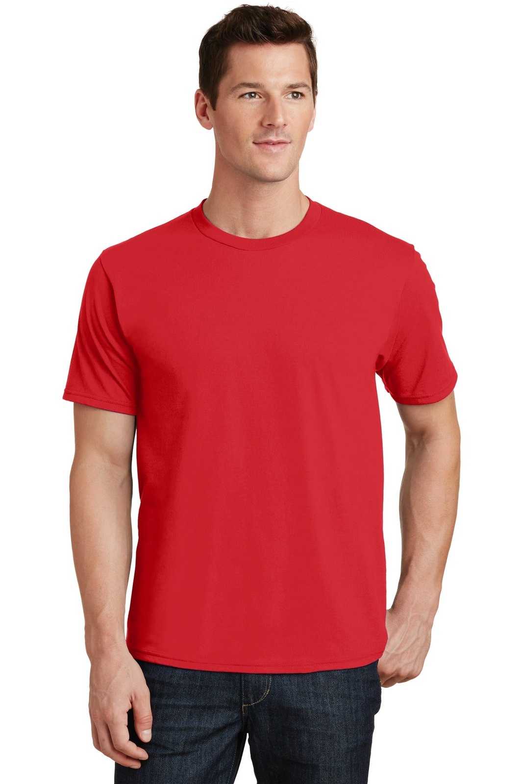 Port &amp; Company PC450 Fan Favorite Tee - Bright Red - HIT a Double - 1
