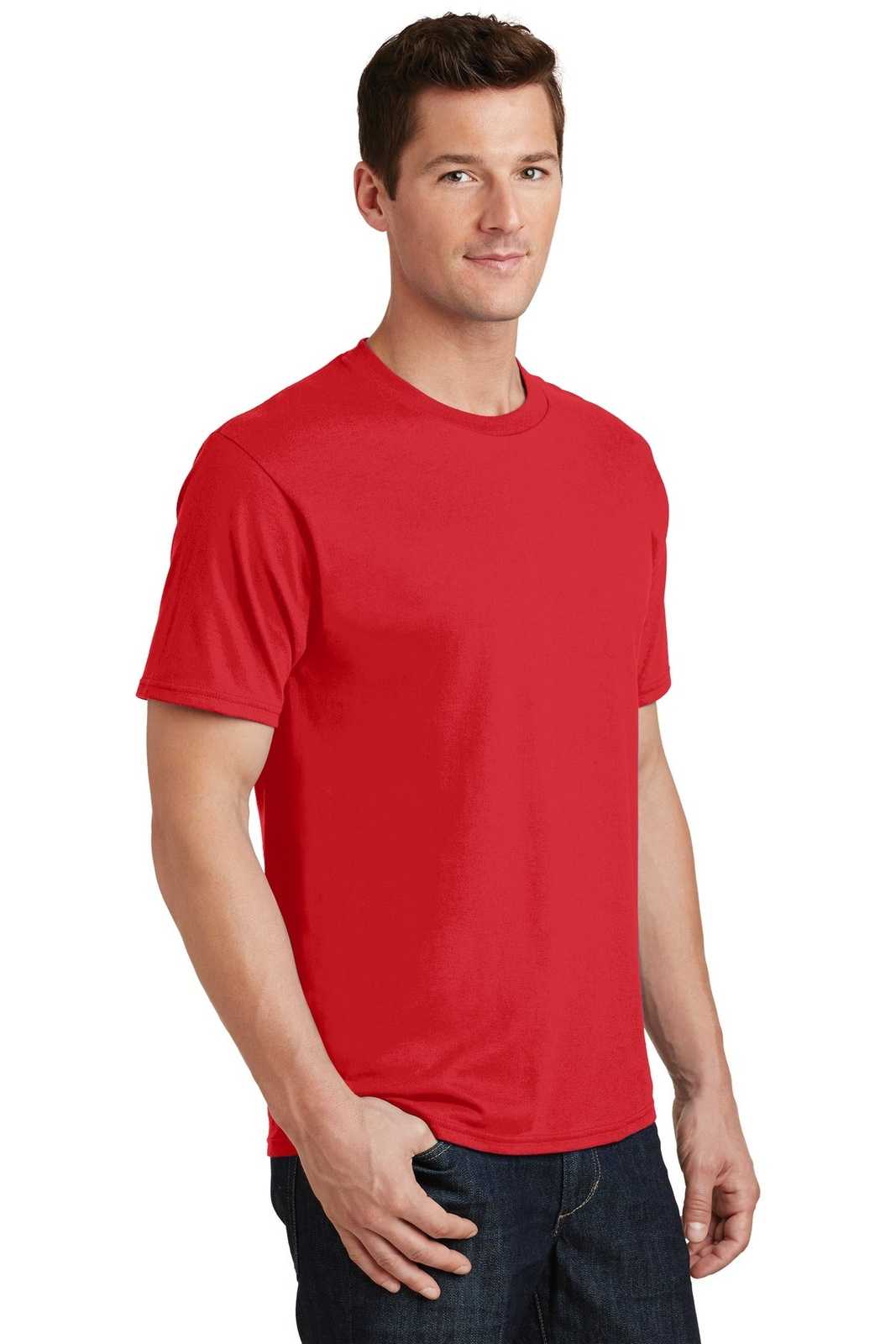 Port &amp; Company PC450 Fan Favorite Tee - Bright Red - HIT a Double - 4