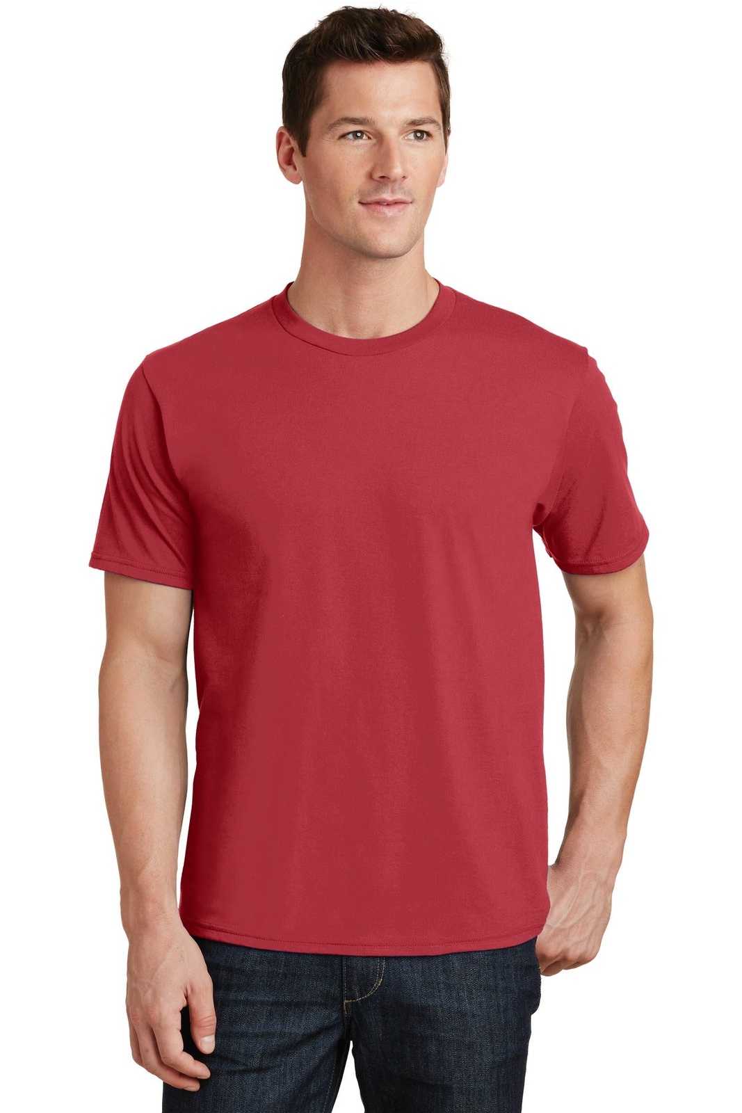Port &amp; Company PC450 Fan Favorite Tee - Cardinal Red - HIT a Double - 1