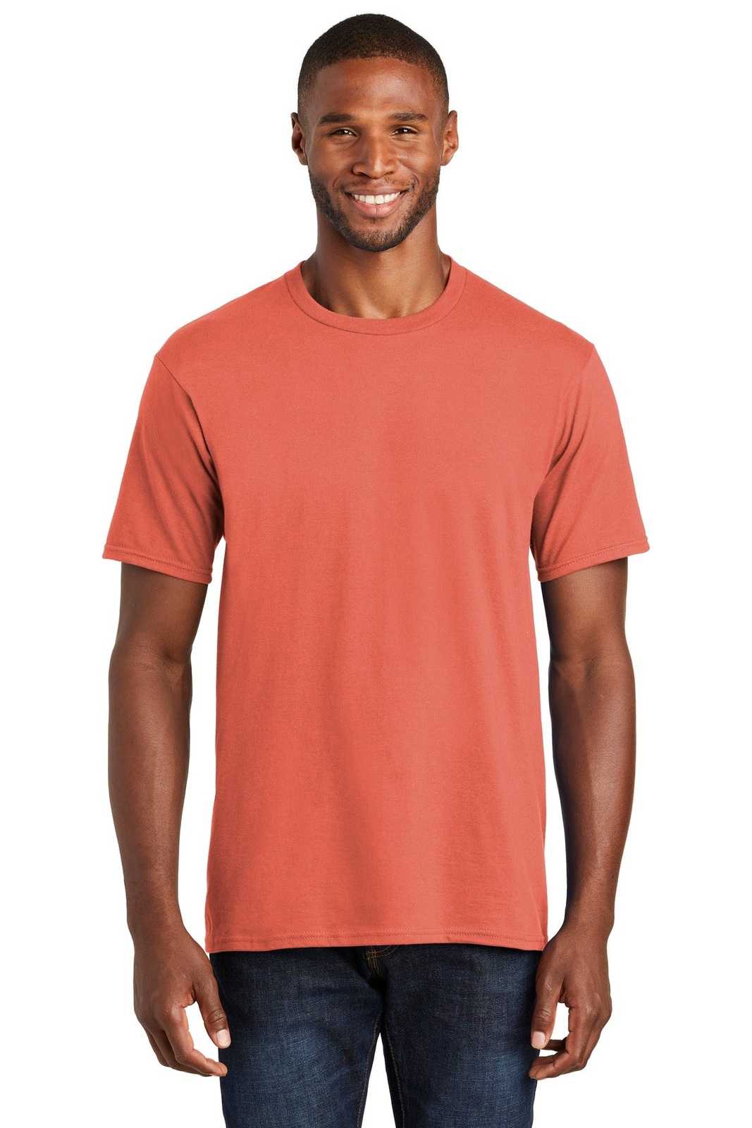 Port &amp; Company PC450 Fan Favorite Tee - Coral - HIT a Double - 1