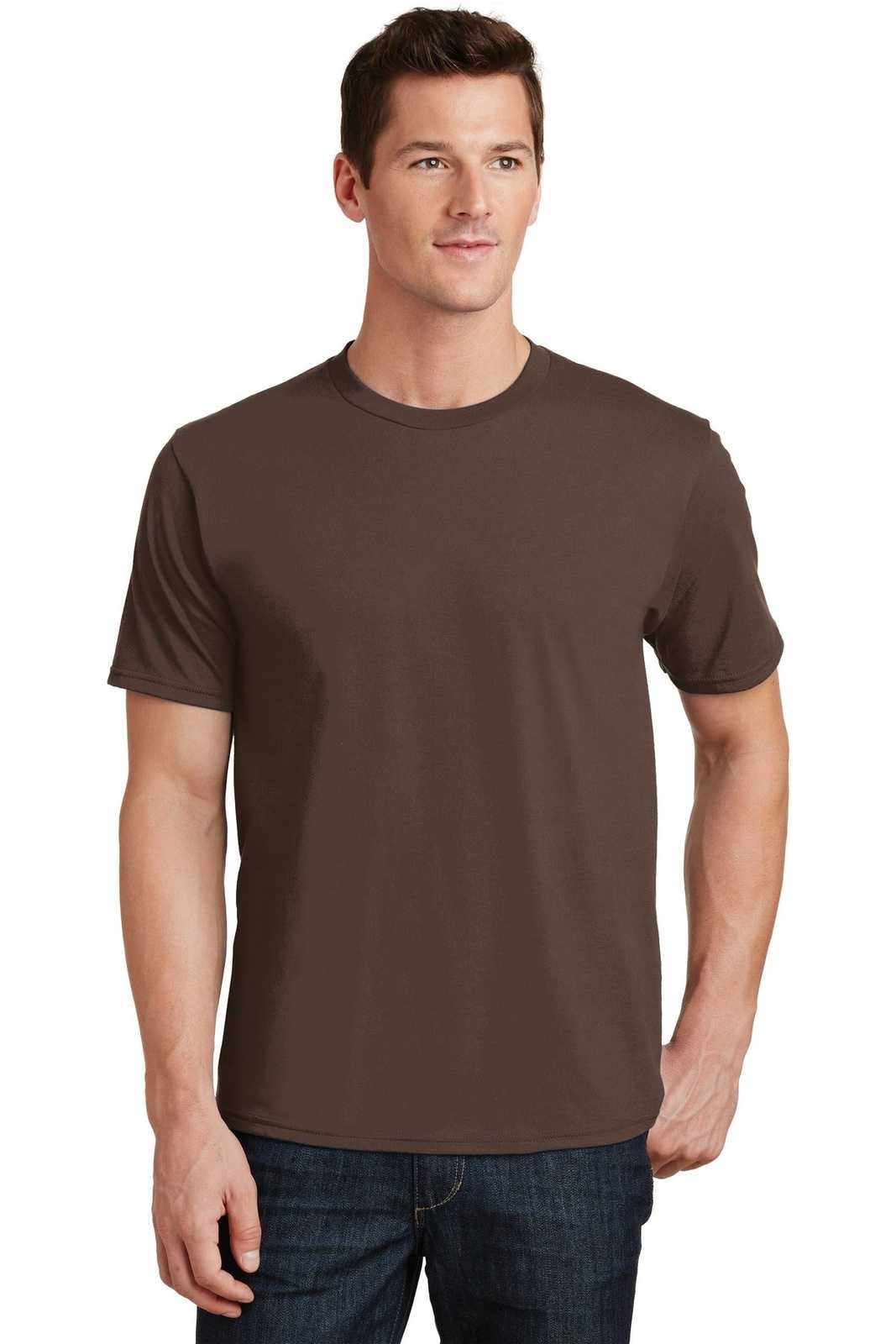Port &amp; Company PC450 Fan Favorite Tee - Dark Chocolate Brown - HIT a Double - 1