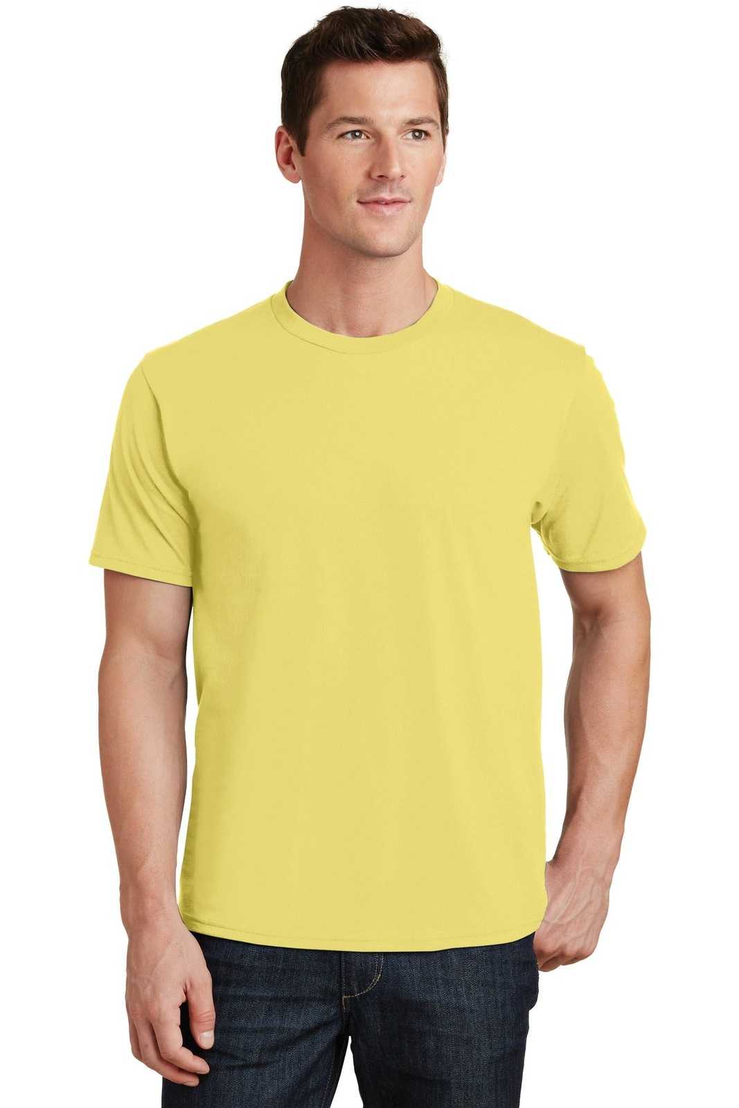 Port &amp; Company PC450 Fan Favorite Tee - Yellow - HIT a Double - 1