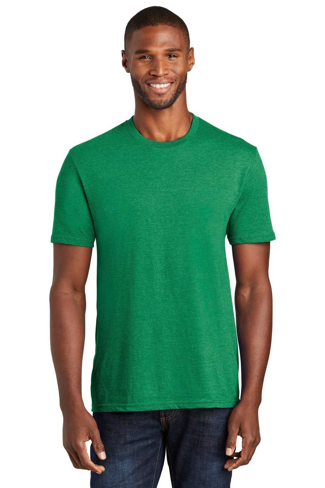 Port &amp; Company PC455 Fan Favorite Blend Tee - Athletic Kelly Green Heather - HIT a Double - 1