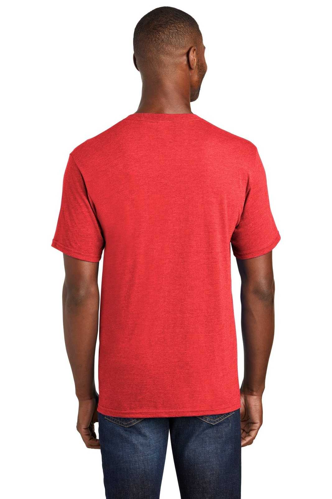 Port &amp; Company PC455 Fan Favorite Blend Tee - Bright Red Heather - HIT a Double - 2