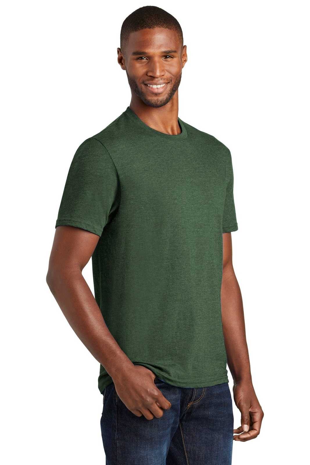 Port &amp; Company PC455 Fan Favorite Blend Tee - Forest Green Heather - HIT a Double - 4