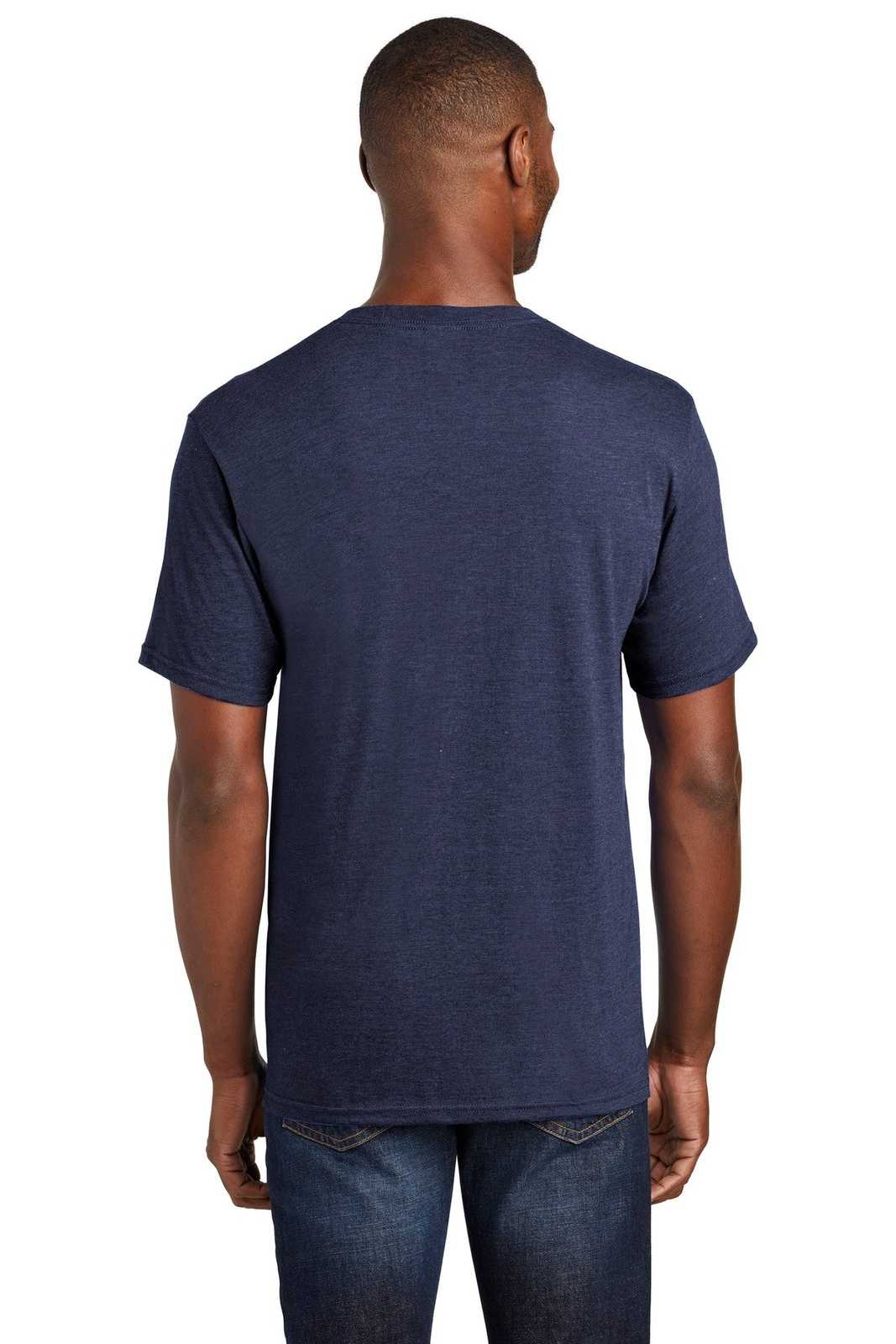 Port &amp; Company PC455 Fan Favorite Blend Tee - Team Navy Heather - HIT a Double - 2