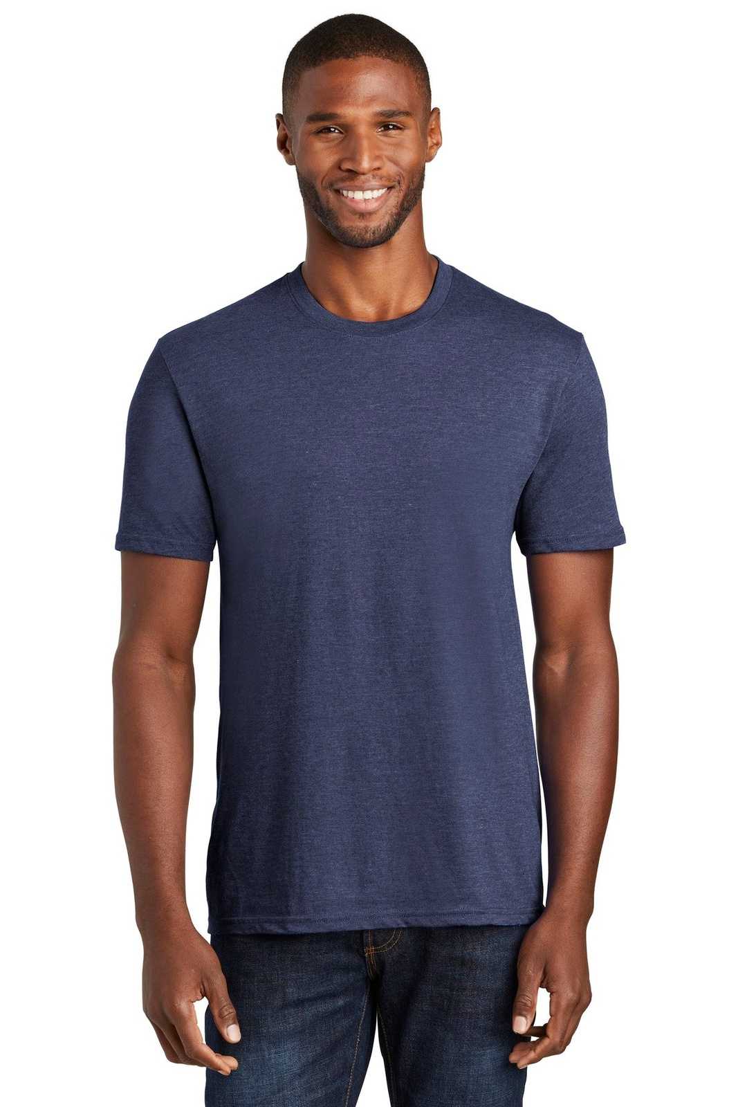 Port &amp; Company PC455 Fan Favorite Blend Tee - Team Navy Heather - HIT a Double - 1