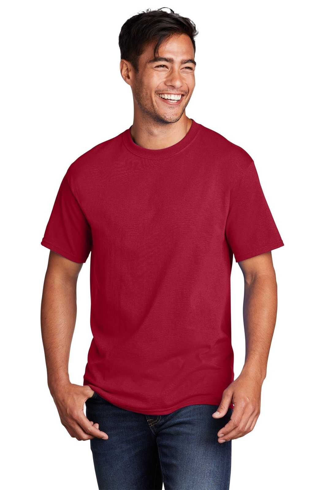 Port &amp; Company PC54DTG Core Cotton DTG Tee - Red - HIT a Double - 1