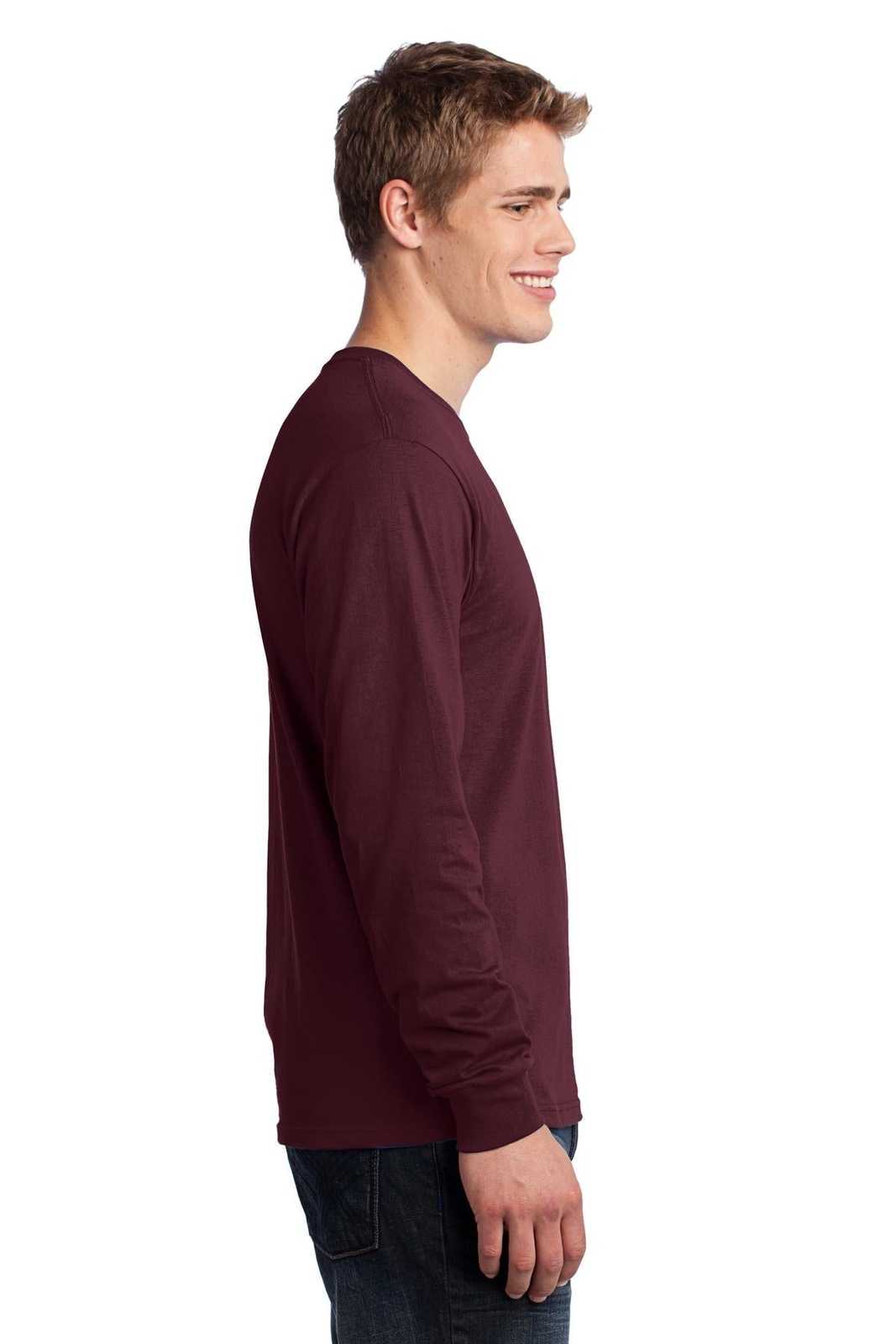 Port &amp; Company PC54LS Long Sleeve Core Cotton Tee - Athletic Maroon - HIT a Double - 3