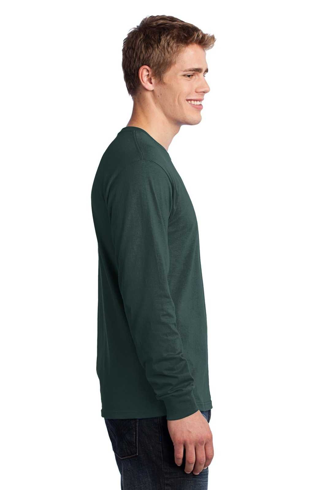 Port &amp; Company PC54LS Long Sleeve Core Cotton Tee - Dark Green - HIT a Double - 3