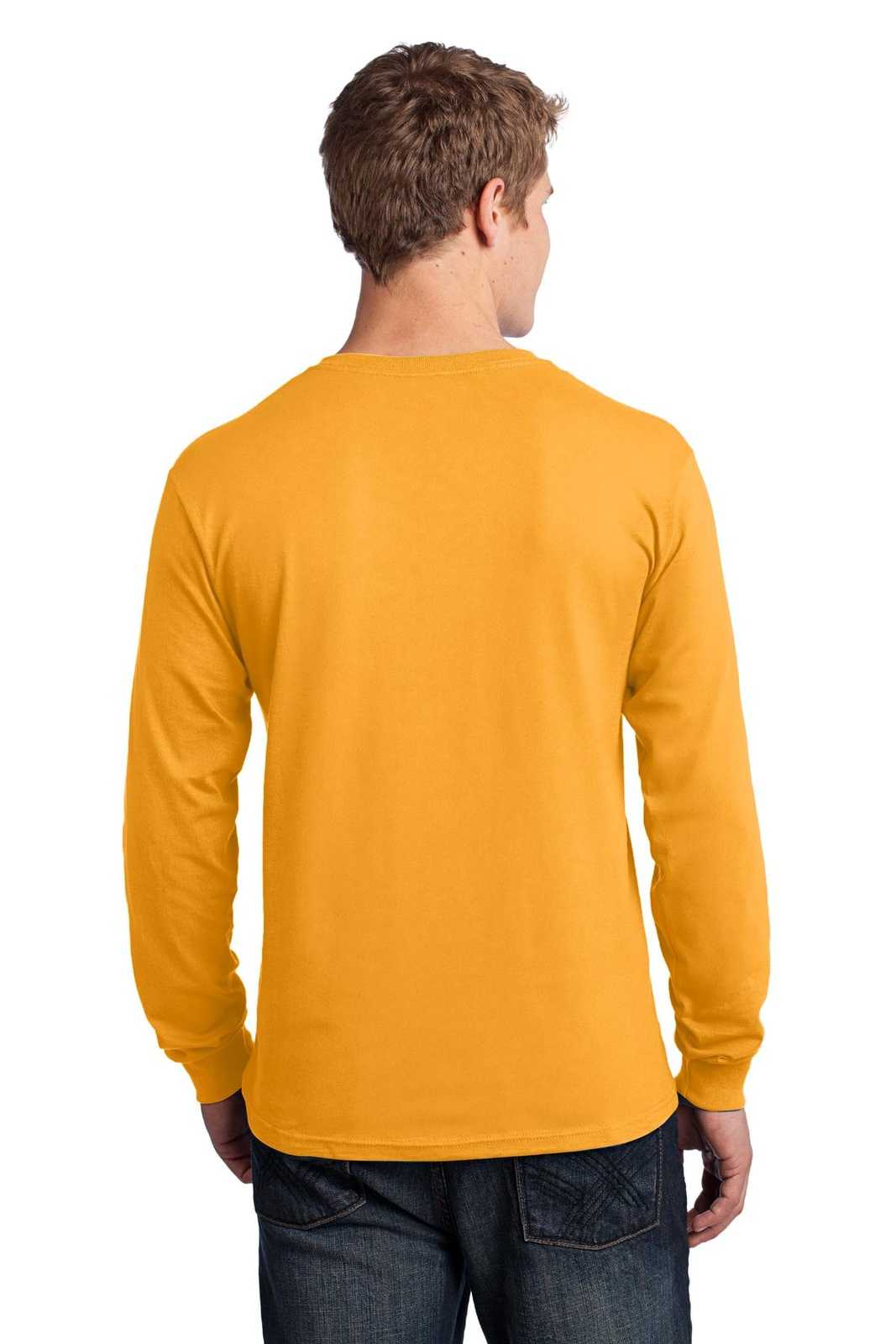 Port & Company PC54LS Long Sleeve Core Cotton Tee - Gold - HIT a Double - 1