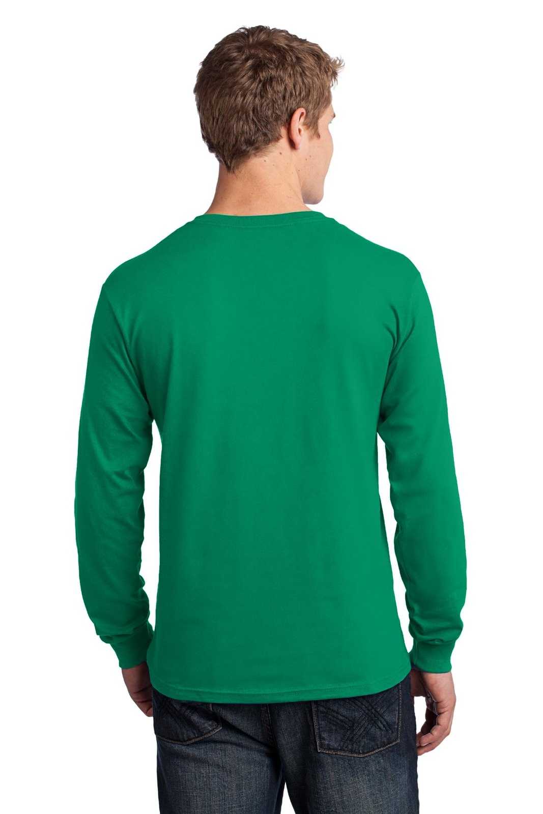 Port &amp; Company PC54LS Long Sleeve Core Cotton Tee - Kelly - HIT a Double - 2