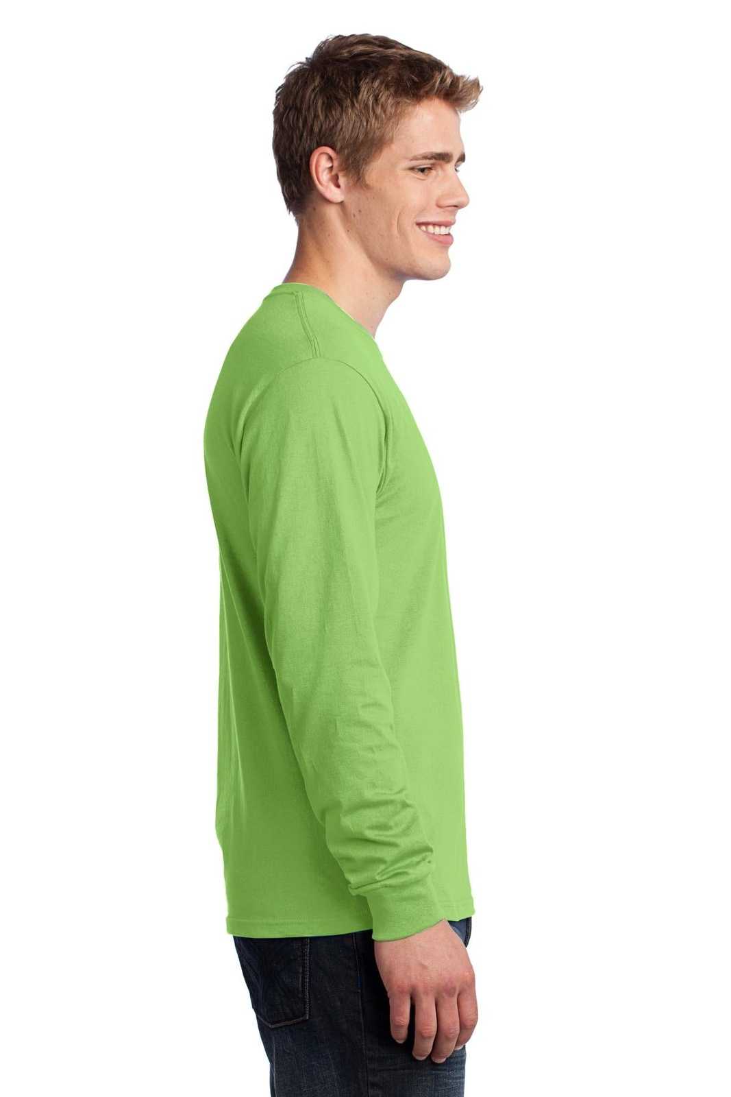 Port &amp; Company PC54LS Long Sleeve Core Cotton Tee - Lime - HIT a Double - 3