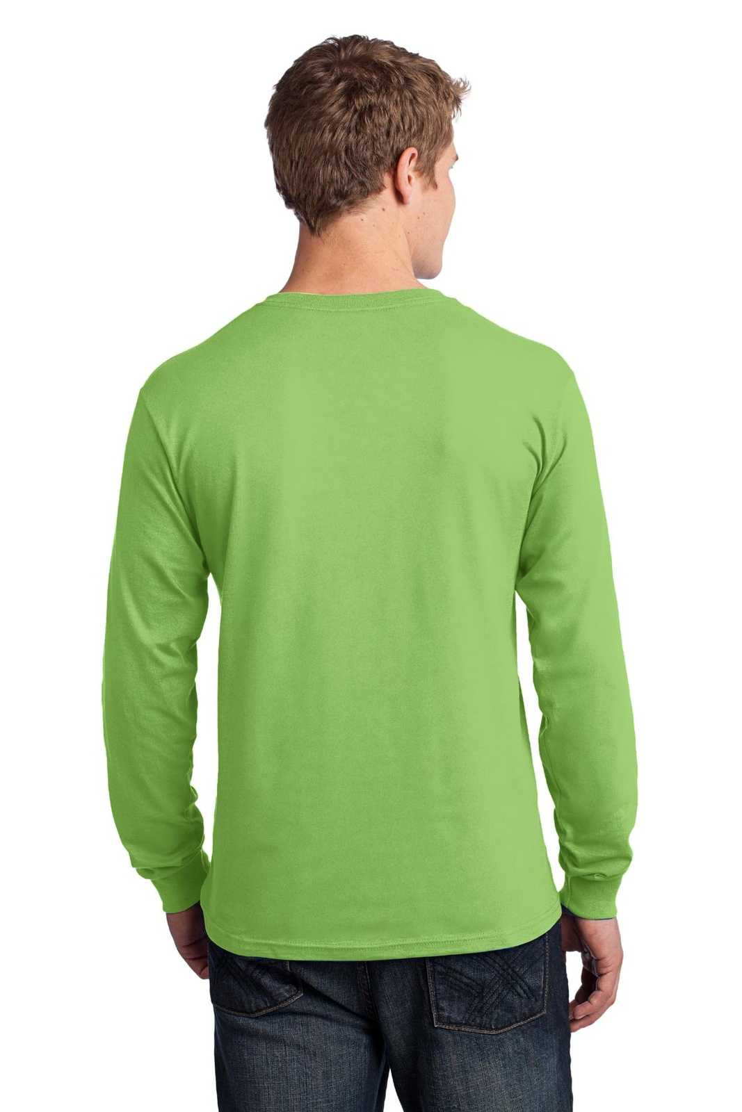 Port &amp; Company PC54LS Long Sleeve Core Cotton Tee - Lime - HIT a Double - 2