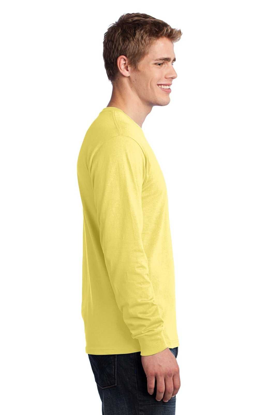 Port &amp; Company PC54LS Long Sleeve Core Cotton Tee - Yellow - HIT a Double - 3