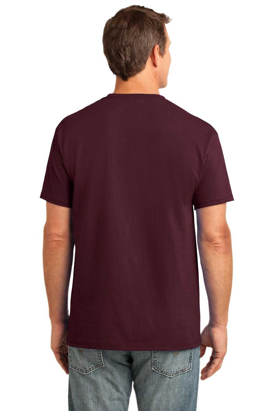 Port &amp; Company PC54P Core Cotton Pocket Tee - Athletic Maroon - HIT a Double - 2