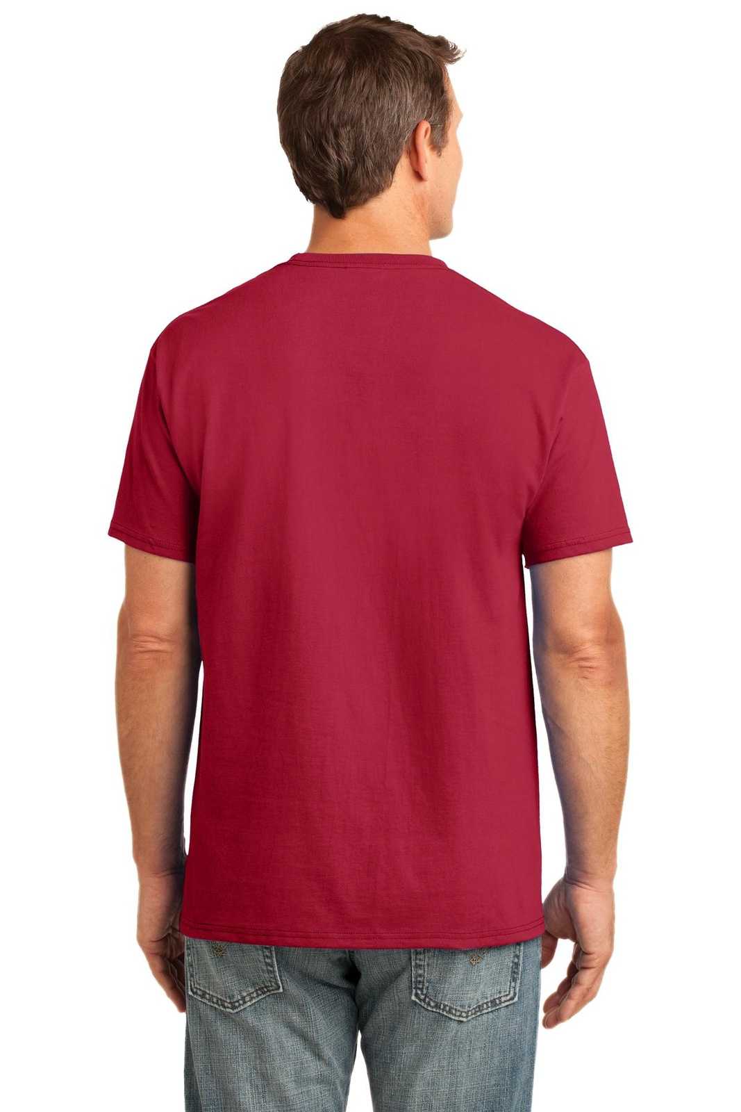 Port &amp; Company PC54P Core Cotton Pocket Tee - Red - HIT a Double - 2