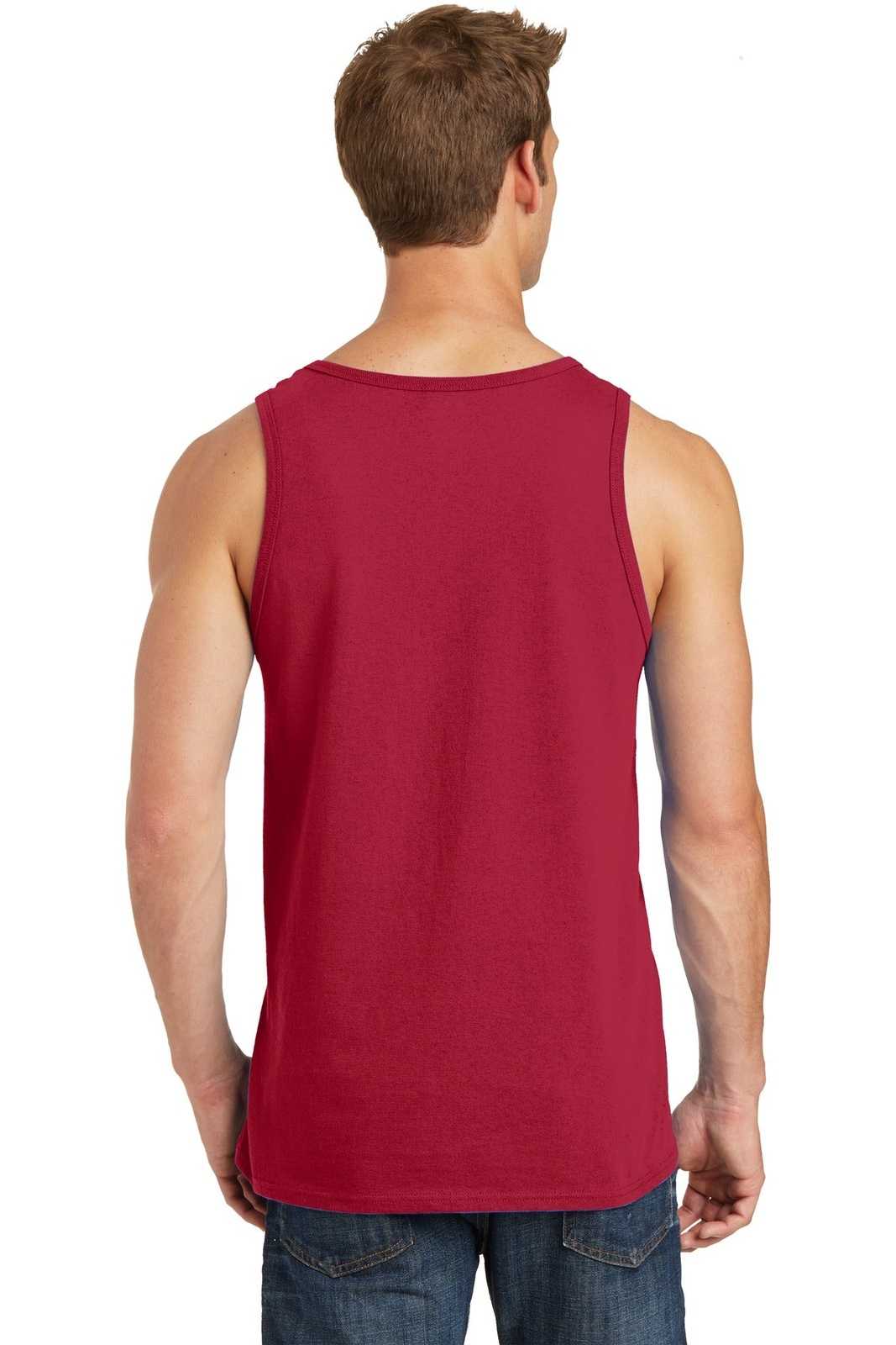 Port &amp; Company PC54TT Core Cotton Tank Top - Red - HIT a Double - 2