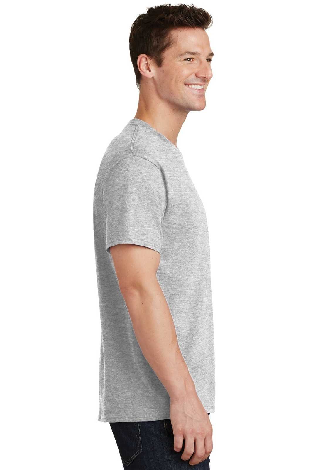 Port &amp; Company PC54T Tall Core Cotton Tee - Ash - HIT a Double - 3