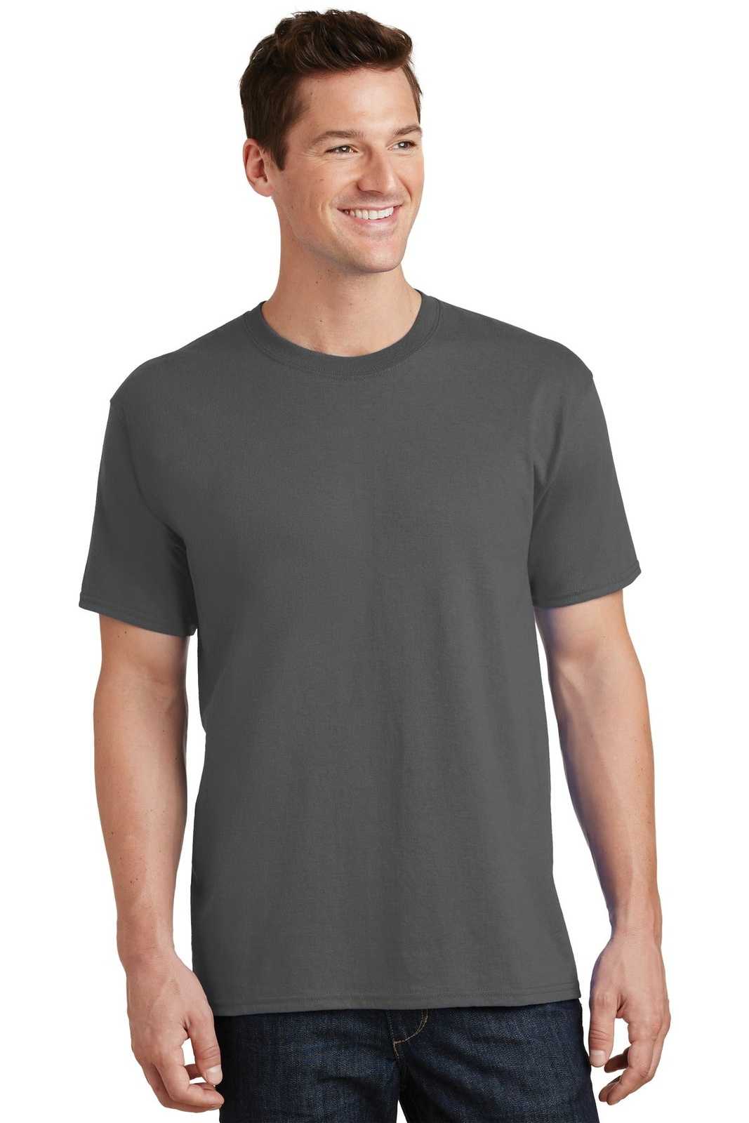 Port &amp; Company PC54T Tall Core Cotton Tee - Charcoal - HIT a Double - 1