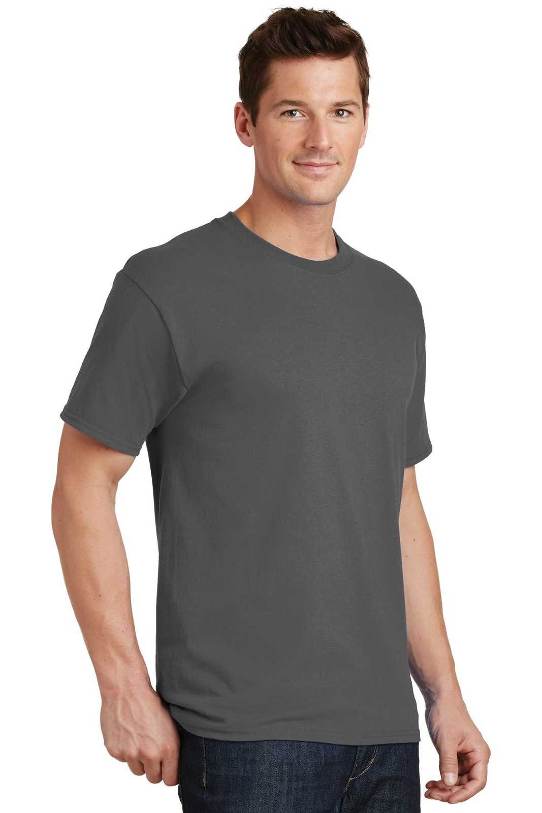 Port &amp; Company PC54T Tall Core Cotton Tee - Charcoal - HIT a Double - 4