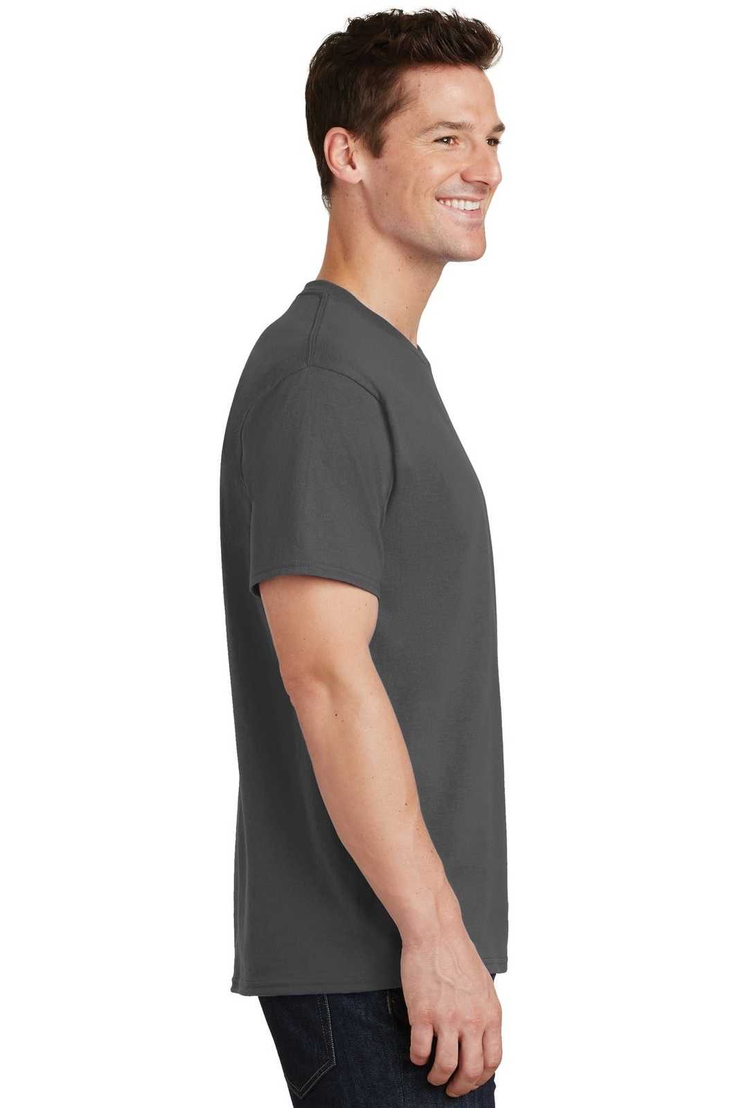 Port &amp; Company PC54T Tall Core Cotton Tee - Charcoal - HIT a Double - 3