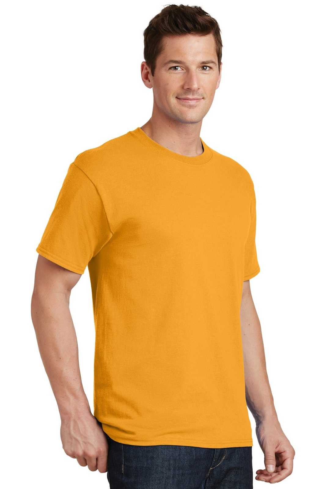 Port &amp; Company PC54T Tall Core Cotton Tee - Gold - HIT a Double - 4