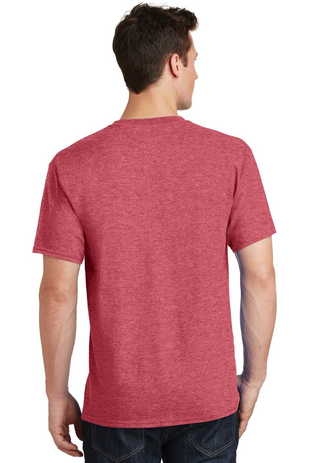 Port &amp; Company PC54T Tall Core Cotton Tee - Heather Red - HIT a Double - 2