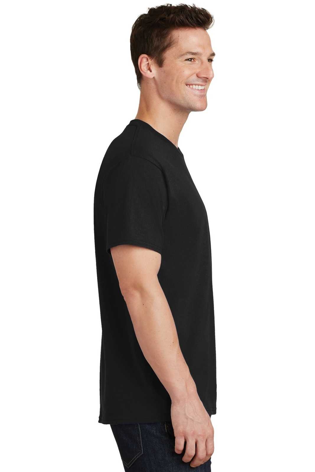 Port &amp; Company PC54T Tall Core Cotton Tee - Jet Black - HIT a Double - 3