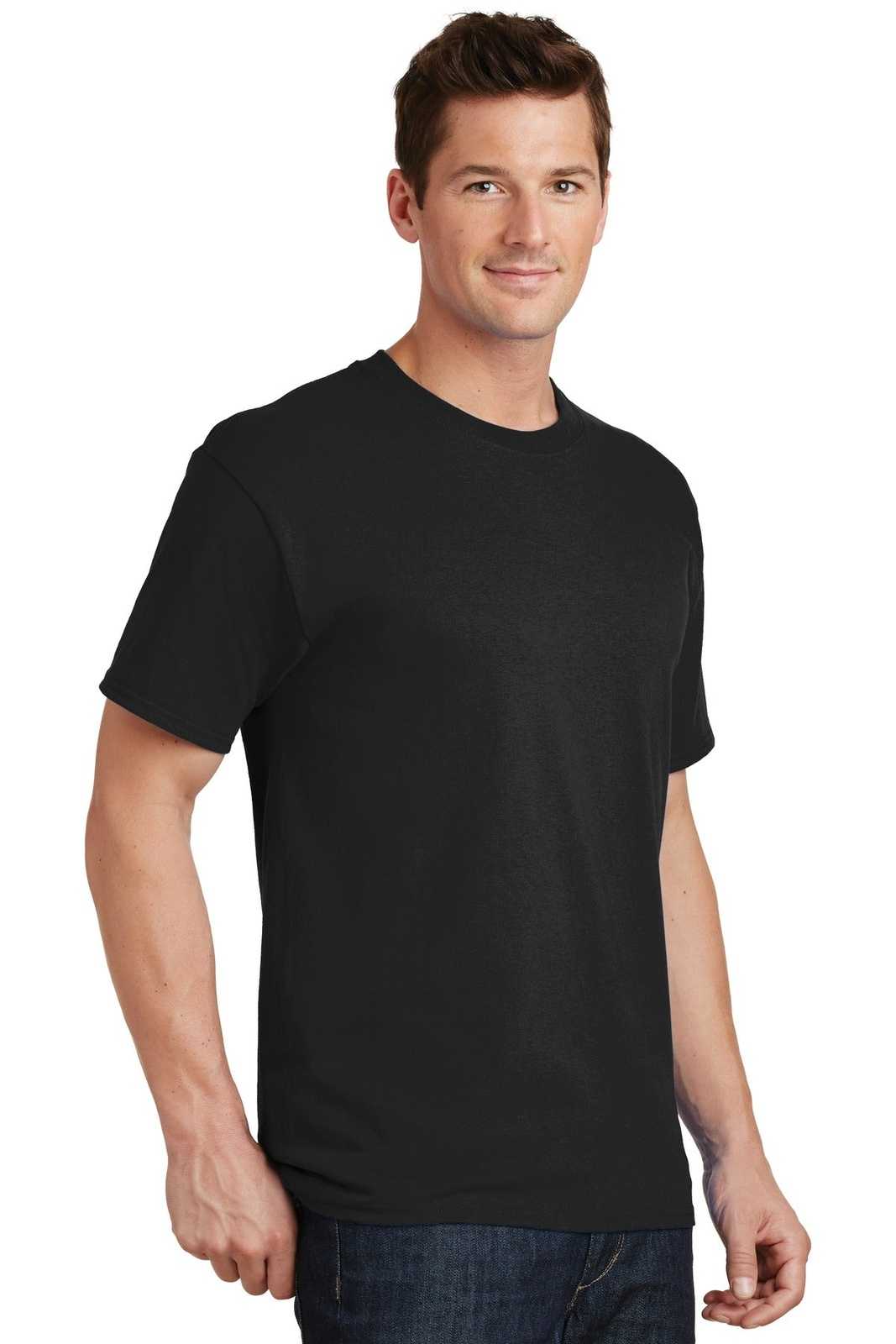 Port &amp; Company PC54T Tall Core Cotton Tee - Jet Black - HIT a Double - 4