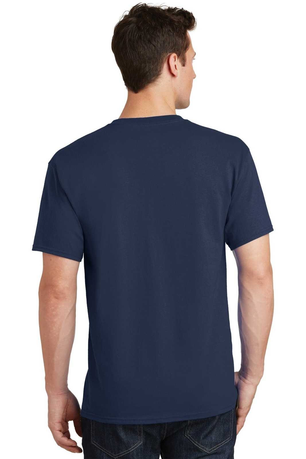 Port &amp; Company PC54T Tall Core Cotton Tee - Navy - HIT a Double - 2