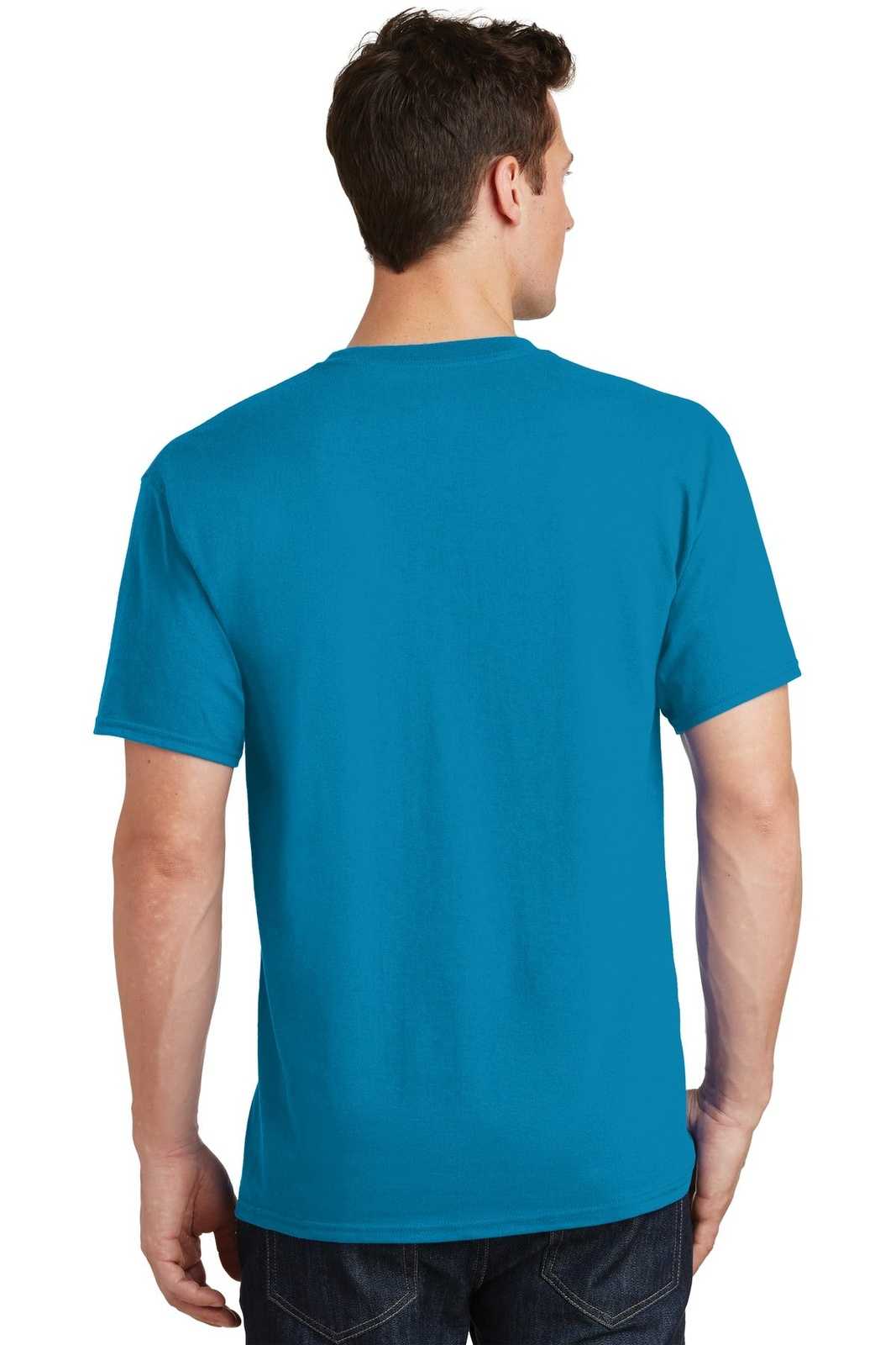 Port &amp; Company PC54T Tall Core Cotton Tee - Neon Blue - HIT a Double - 2