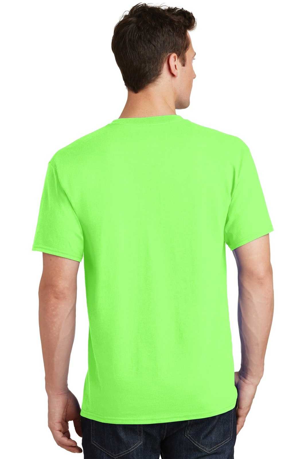 Port &amp; Company PC54T Tall Core Cotton Tee - Neon Green - HIT a Double - 2