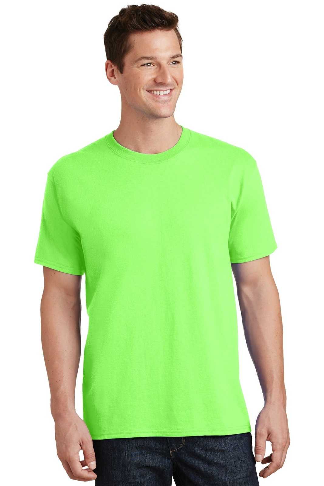 Port & Company PC54T Tall Core Cotton Tee - Neon Green - HIT a Double - 1