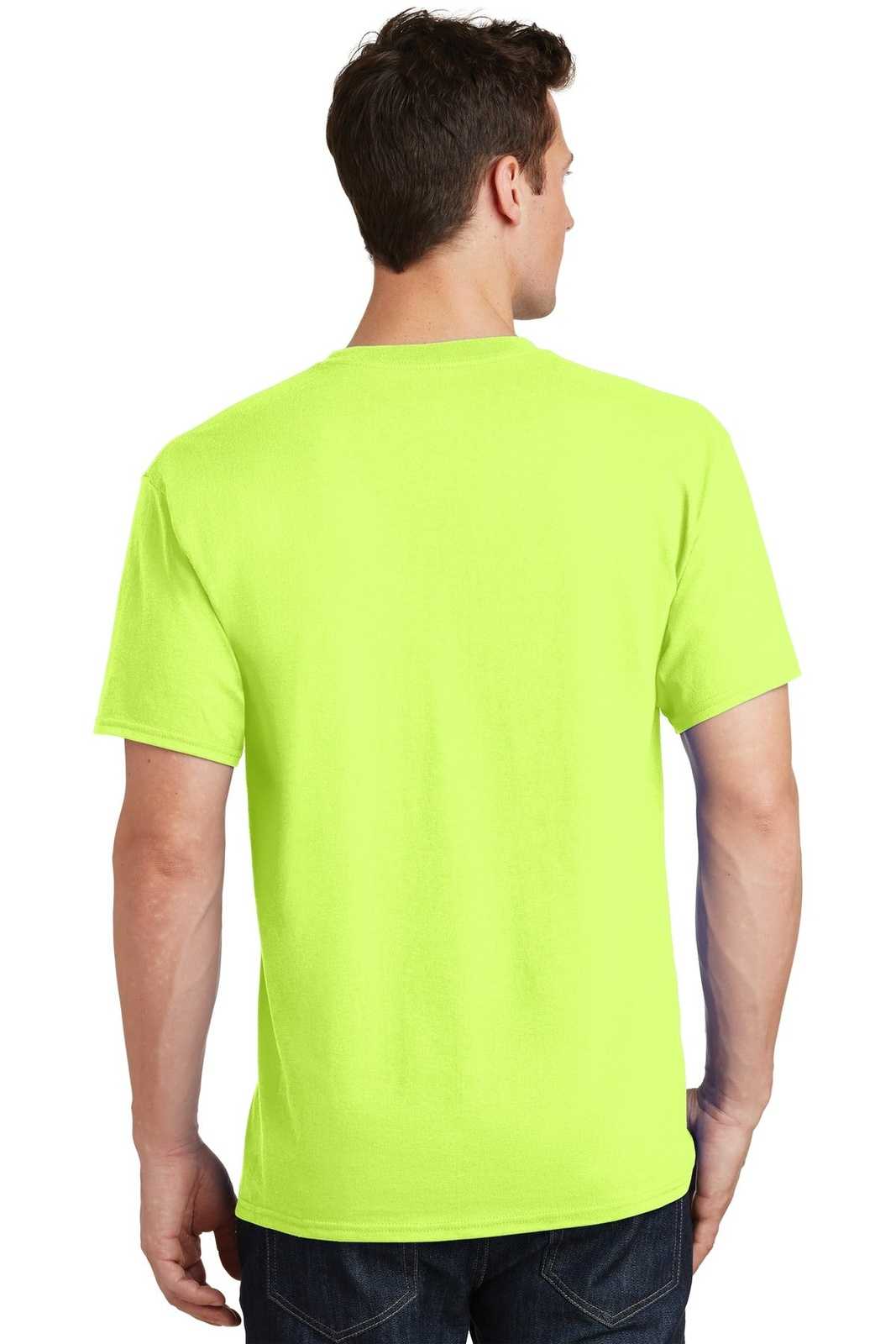 Port &amp; Company PC54T Tall Core Cotton Tee - Neon Yellow - HIT a Double - 2