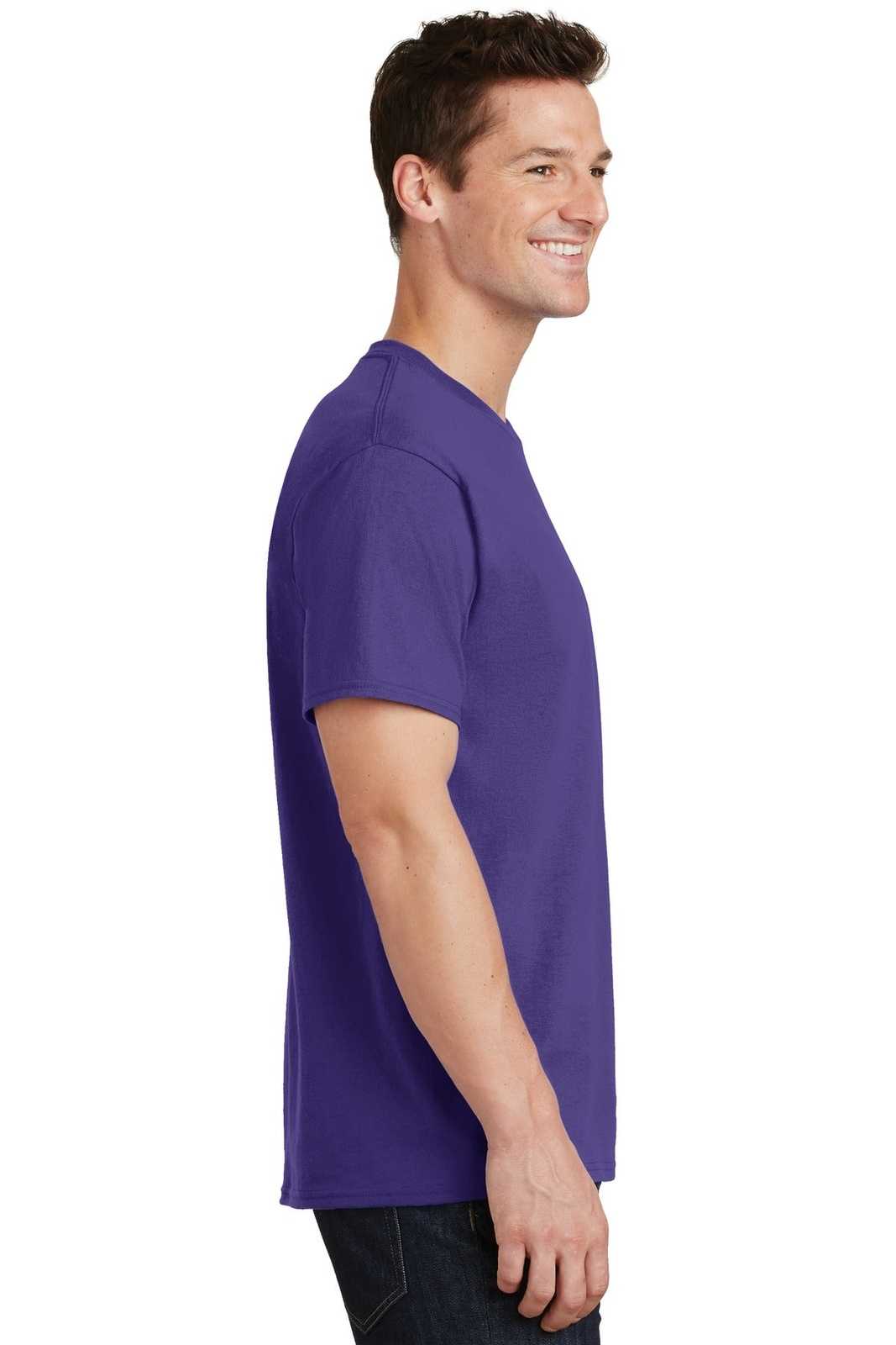 Port &amp; Company PC54T Tall Core Cotton Tee - Purple - HIT a Double - 3