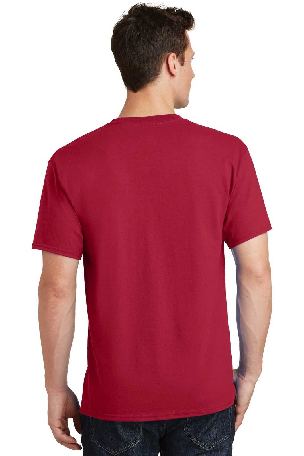 Port &amp; Company PC54T Tall Core Cotton Tee - Red - HIT a Double - 2