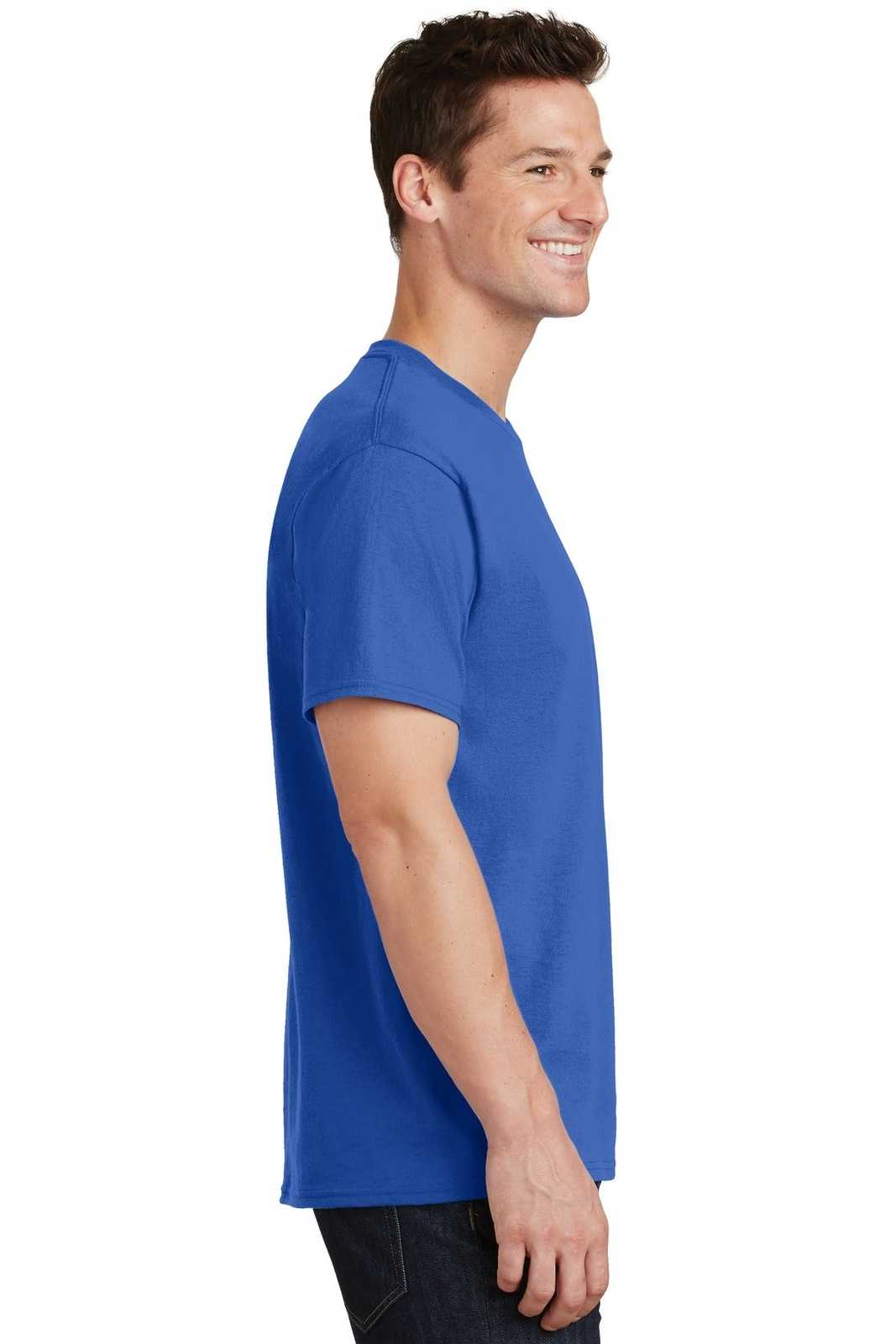 Port &amp; Company PC54T Tall Core Cotton Tee - Royal - HIT a Double - 3