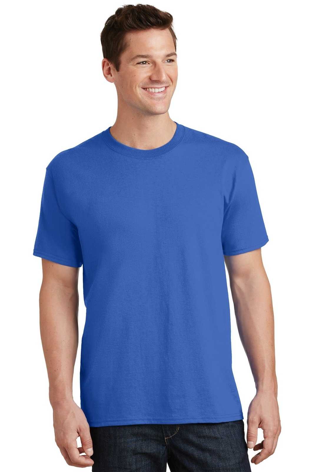 Port &amp; Company PC54T Tall Core Cotton Tee - Royal - HIT a Double - 1