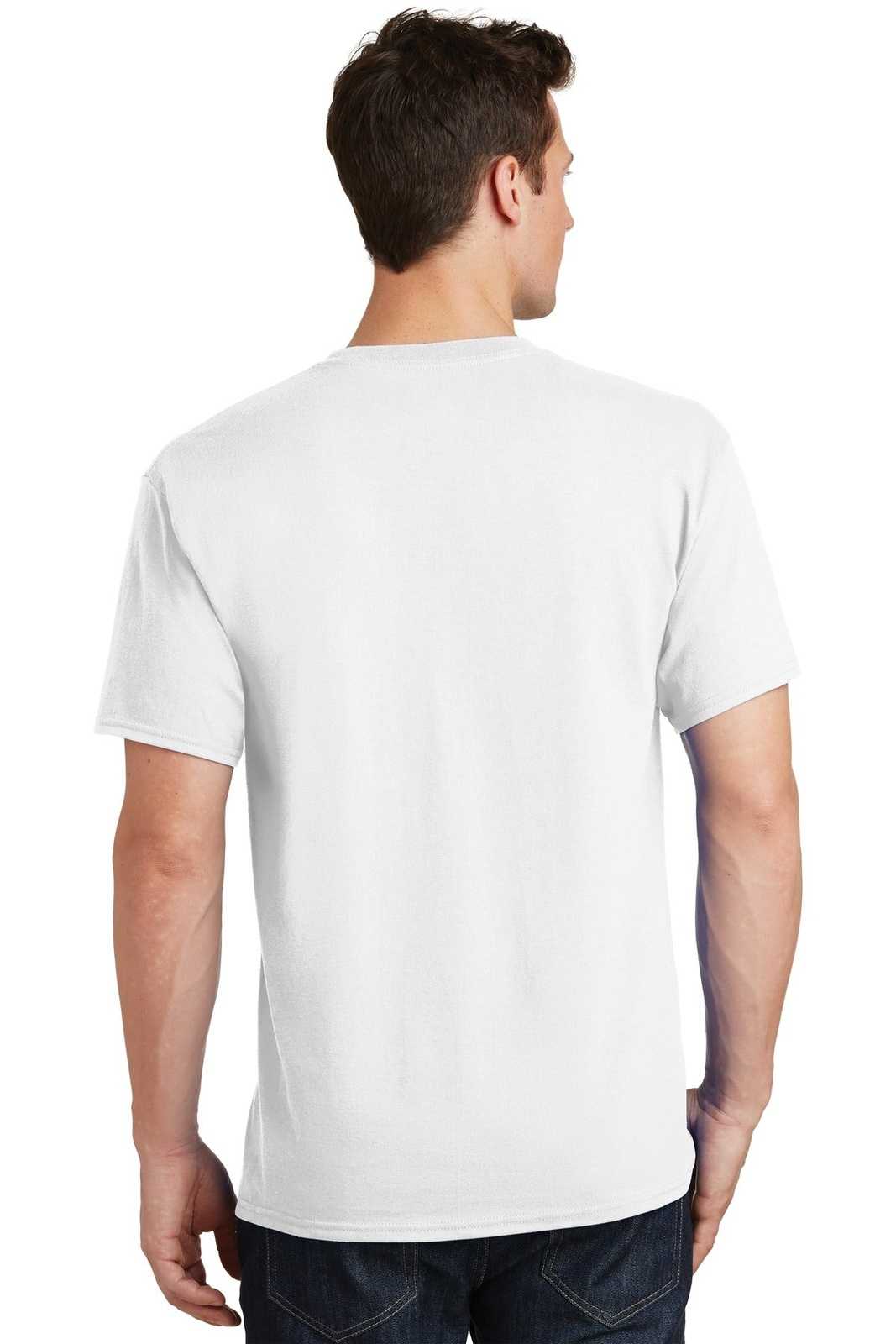 Port &amp; Company PC54T Tall Core Cotton Tee - White - HIT a Double - 2