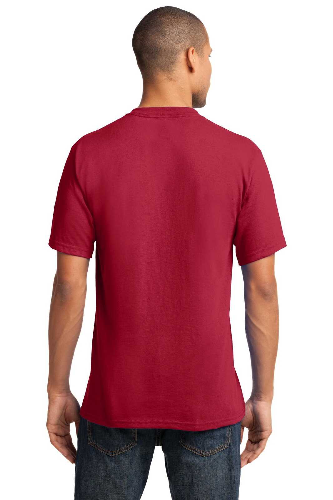 Port &amp; Company PC54V Core Cotton V-Neck Tee - Red - HIT a Double - 2