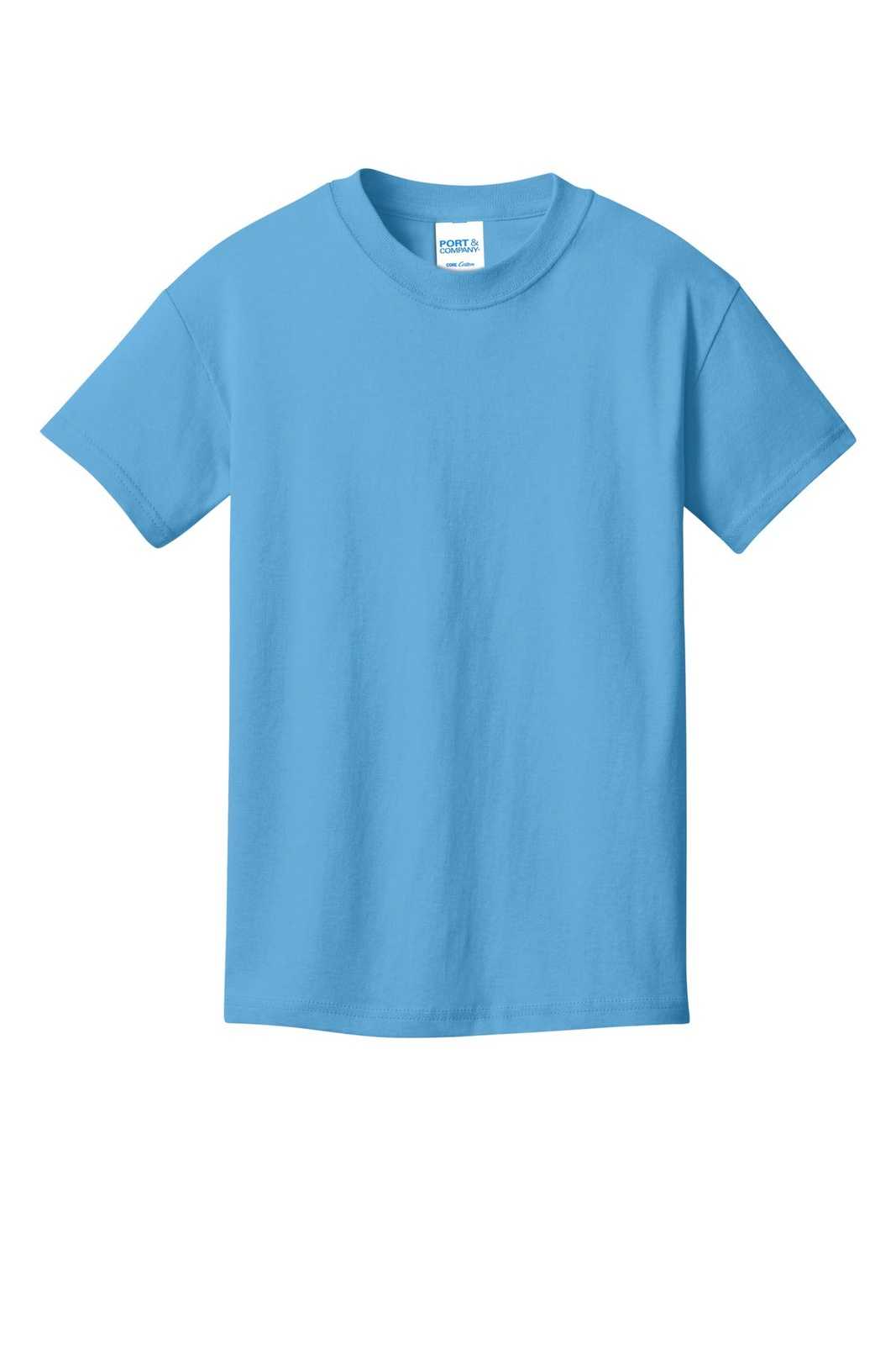 Port &amp; Company PC54YDTG Youth Core Cotton DTG Tee - Aquatic Blue - HIT a Double - 2