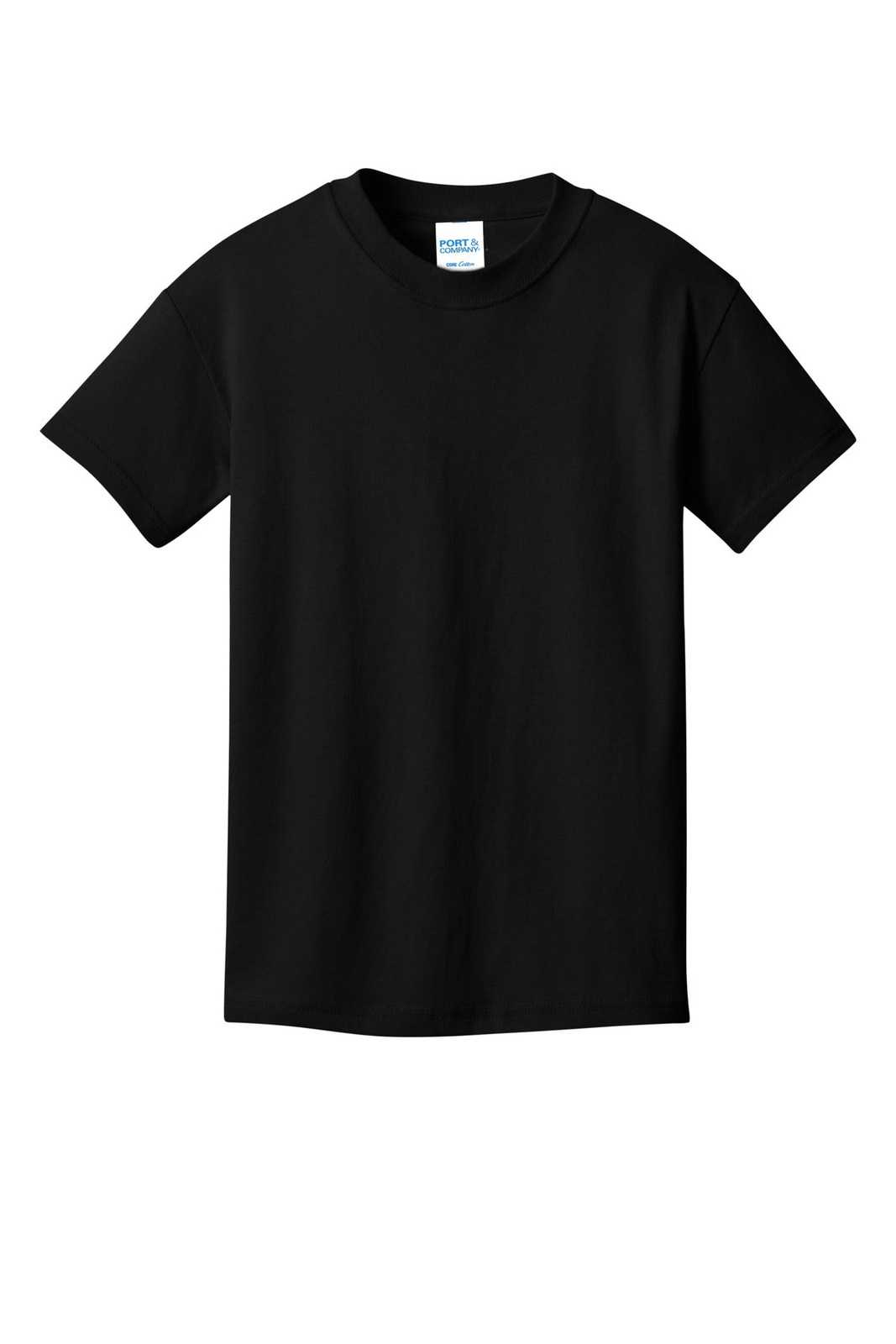 Port & Company PC54YDTG Youth Core Cotton DTG Tee - Jet Black - HIT a Double - 1