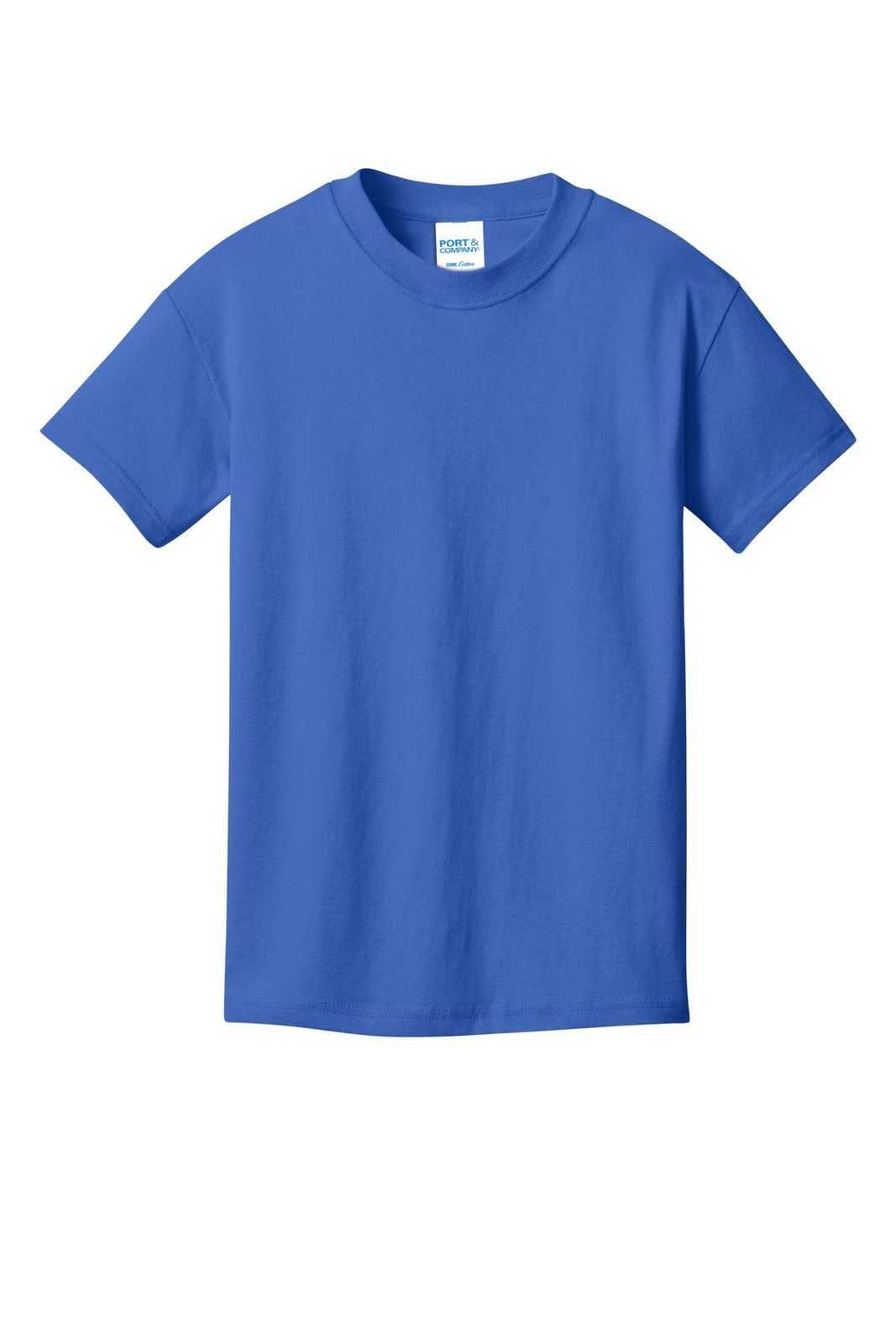 Port &amp; Company PC54YDTG Youth Core Cotton DTG Tee - Royal - HIT a Double - 2