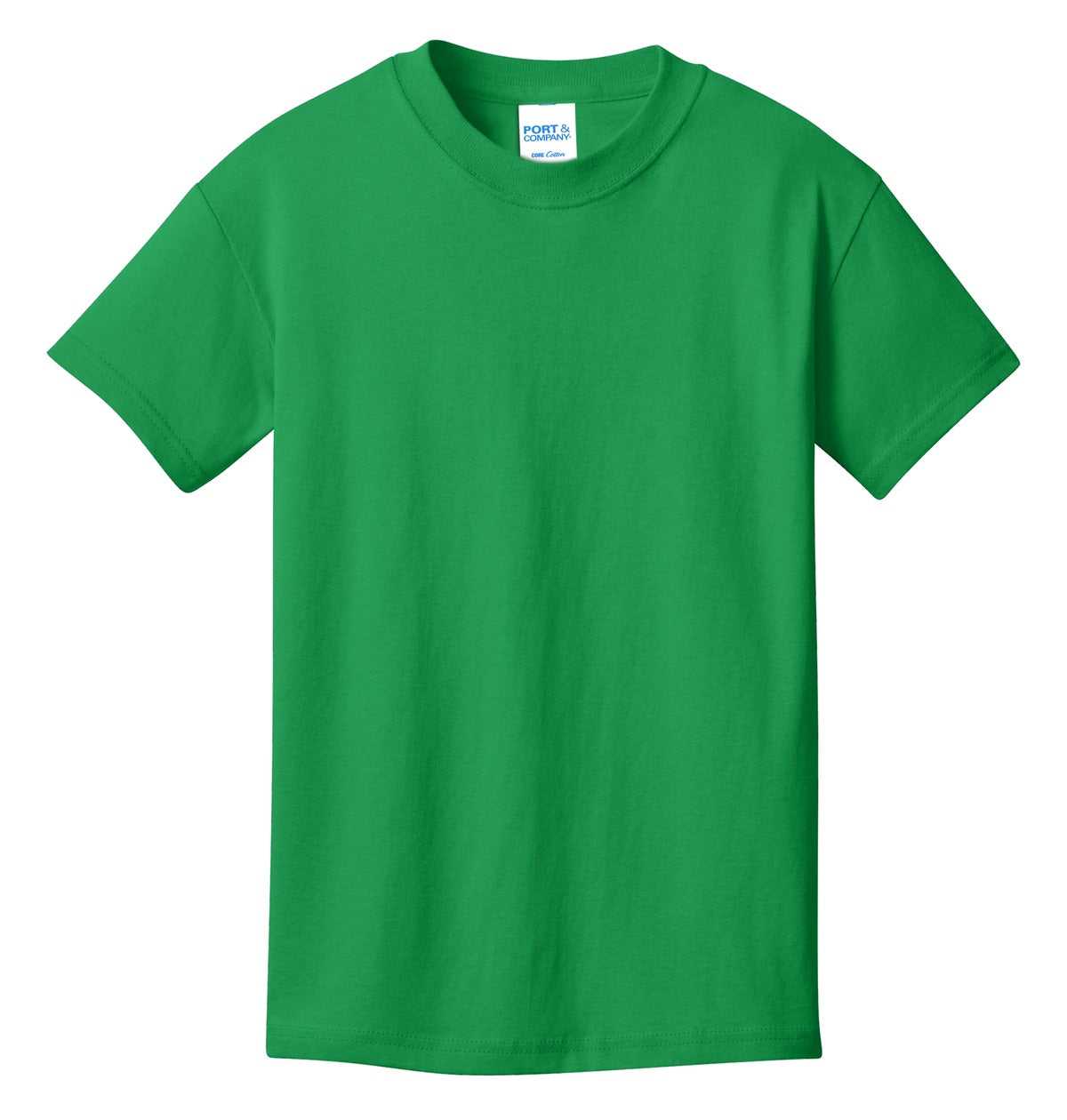Port &amp; Company PC54Y Youth Core Cotton Tee - Clover Green - HIT a Double - 5