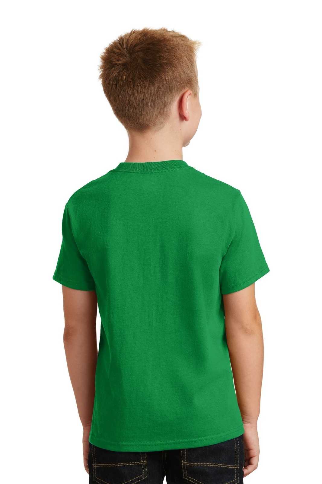 Port &amp; Company PC54Y Youth Core Cotton Tee - Clover Green - HIT a Double - 2
