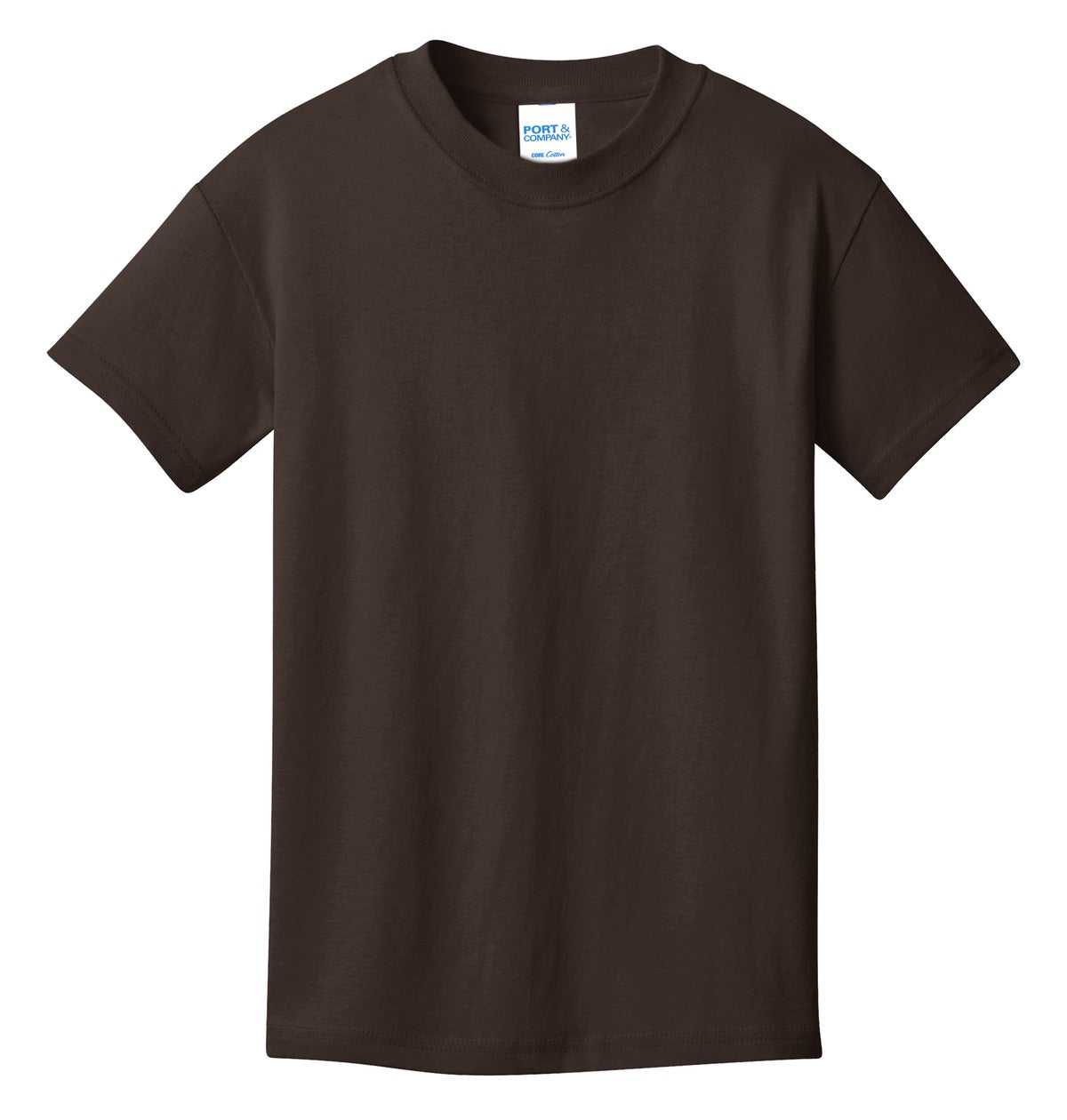 Port &amp; Company PC54Y Youth Core Cotton Tee - Dark Chocolate Brown - HIT a Double - 5