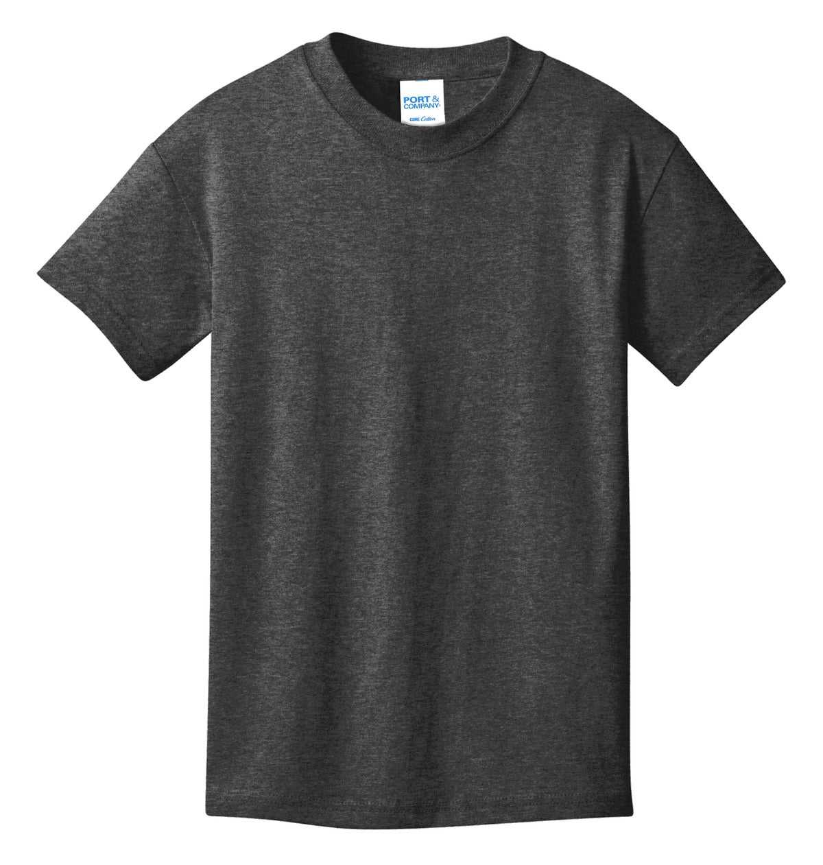 Port &amp; Company PC54Y Youth Core Cotton Tee - Dark Heather Gray - HIT a Double - 5