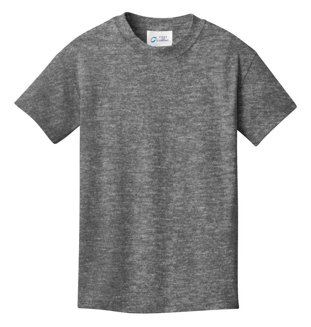 Port &amp; Company PC54Y Youth Core Cotton Tee - Graphite Heather - HIT a Double - 5