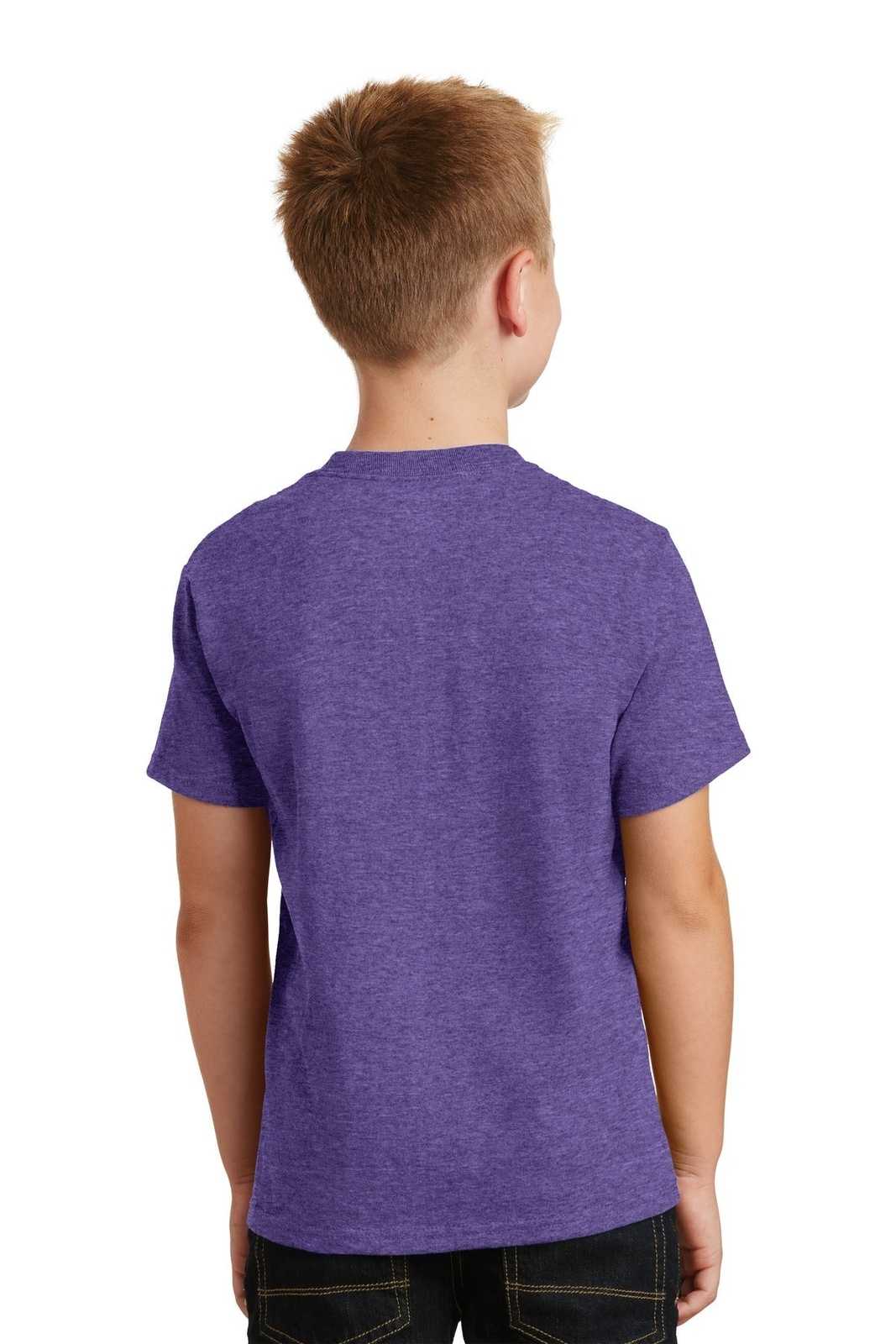 Port &amp; Company PC54Y Youth Core Cotton Tee - Heather Purple - HIT a Double - 2